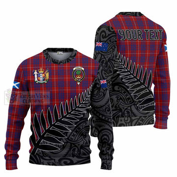 Hamilton Crest Tartan Knitted Sweater with New Zealand Silver Fern Half Style