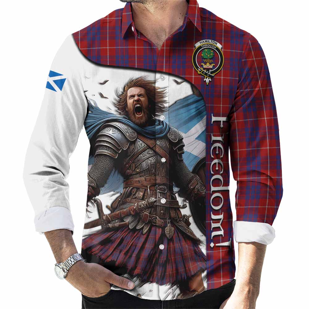 Tartan Vibes Clothing Hamilton Crest Tartan Long Sleeve Button Shirt Inspired by the Freedom of Scottish Warrior