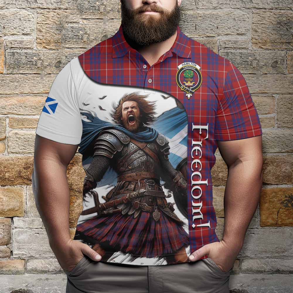 Tartan Vibes Clothing Hamilton Crest Tartan Polo Shirt Inspired by the Freedom of Scottish Warrior