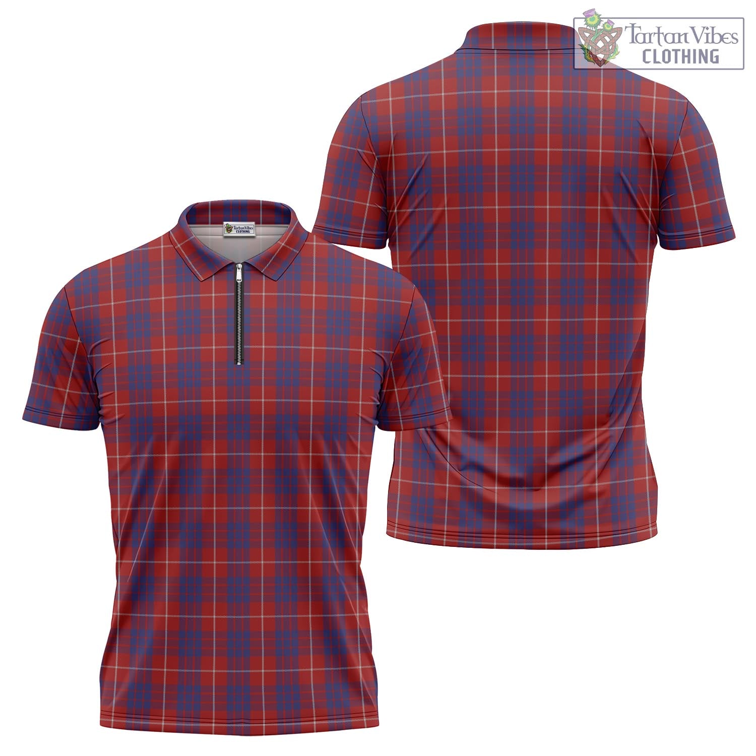 Tartan Vibes Clothing Hamilton Tartan Zipper Polo Shirt