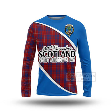 Hamilton Family Crest Tartan Long Sleeve T-Shirt Celebrate Saint Andrew's Day in Style