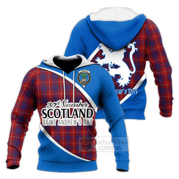 Hamilton Family Crest Tartan Knitted Hoodie Celebrate Saint Andrew's Day in Style