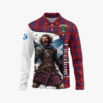 Hamilton Crest Tartan Long Sleeve Polo Shirt Inspired by the Freedom of Scottish Warrior