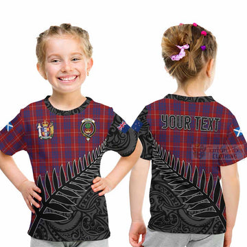 Hamilton Crest Tartan Kid T-Shirt with New Zealand Silver Fern Half Style