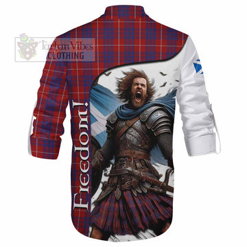 Hamilton Crest Tartan Ghillie Kilt Shirt Inspired by the Freedom of Scottish Warrior