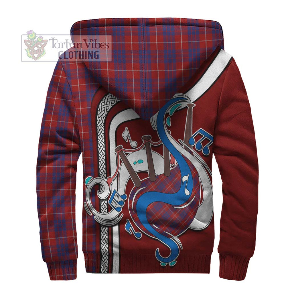 Hamilton Tartan Sherpa Hoodie with Epic Bagpipe Style - Tartanvibesclothing Shop