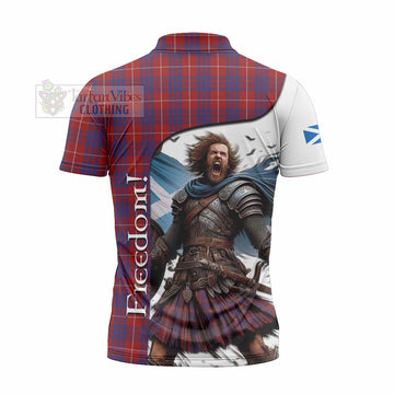 Hamilton Crest Tartan Zipper Polo Shirt Inspired by the Freedom of Scottish Warrior