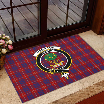 Hamilton Tartan Door Mat with Family Crest