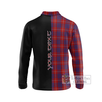 Hamilton Tartan Long Sleeve Polo Shirt with Family Crest and Half Of Me Style