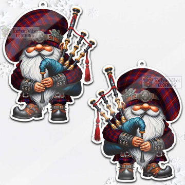 Hamilton Tartan Bagpiper Gnome Christmas Ornament