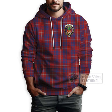 Hamilton Tartan Hoodie with Family Crest Celtic Skull Style