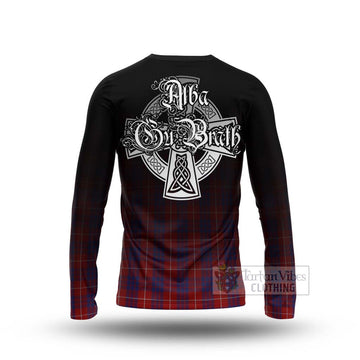 Hamilton Tartan Long Sleeve T-Shirt Featuring Alba Gu Brath Family Crest Celtic Inspired