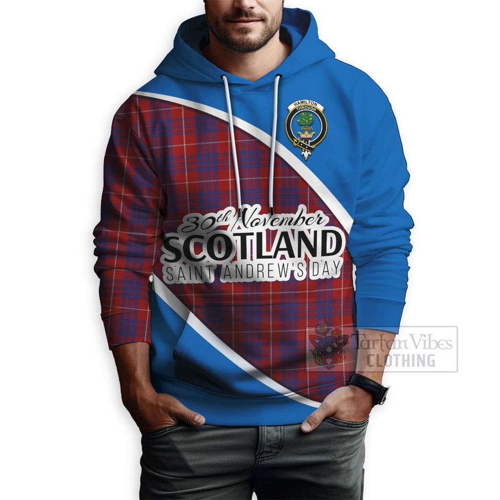 Tartan Vibes Clothing Hamilton Family Crest Tartan Hoodie Celebrate Saint Andrew's Day in Style