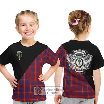 Hamilton Tartan Kid T-Shirt with Family Crest and Military Logo Style