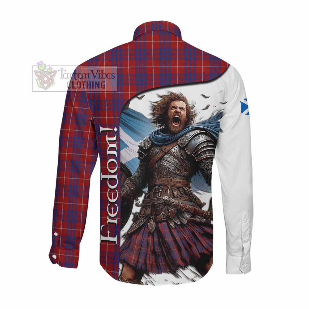 Tartan Vibes Clothing Hamilton Crest Tartan Long Sleeve Button Shirt Inspired by the Freedom of Scottish Warrior