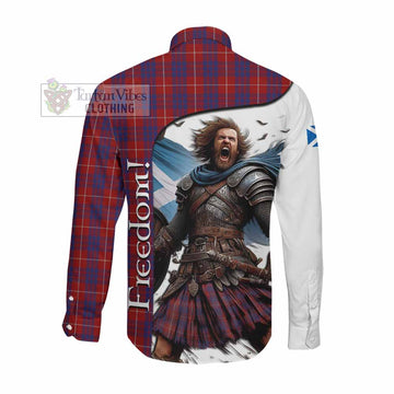 Hamilton Crest Tartan Long Sleeve Button Shirt Inspired by the Freedom of Scottish Warrior