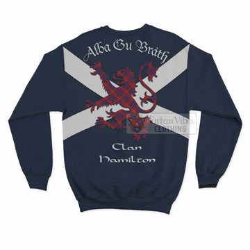 Hamilton Tartan Lion Rampant Sweatshirt  Proudly Display Your Heritage with Alba Gu Brath and Clan Name