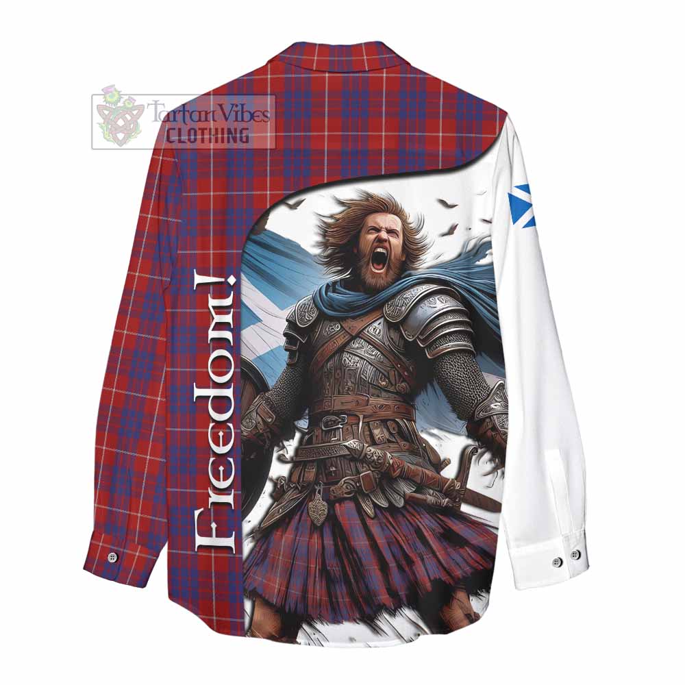 Tartan Vibes Clothing Hamilton Crest Tartan Women's Casual Shirt Inspired by the Freedom of Scottish Warrior