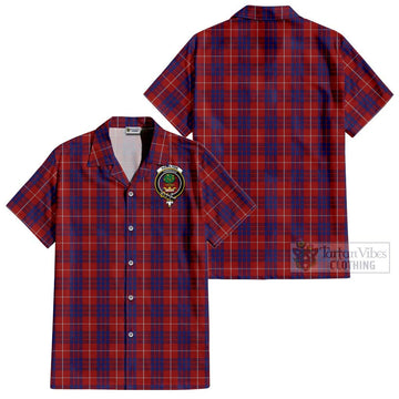 Hamilton Tartan Cotton Hawaiian Shirt with Family Crest