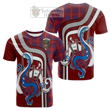 Hamilton Tartan Cotton T-shirt with Epic Bagpipe Style