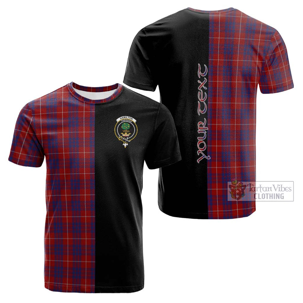 Tartan Vibes Clothing Hamilton Tartan Cotton T-shirt with Family Crest and Half Of Me Style