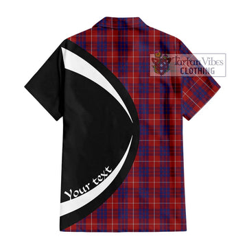 Hamilton Tartan Short Sleeve Button Up with Family Crest Circle Style