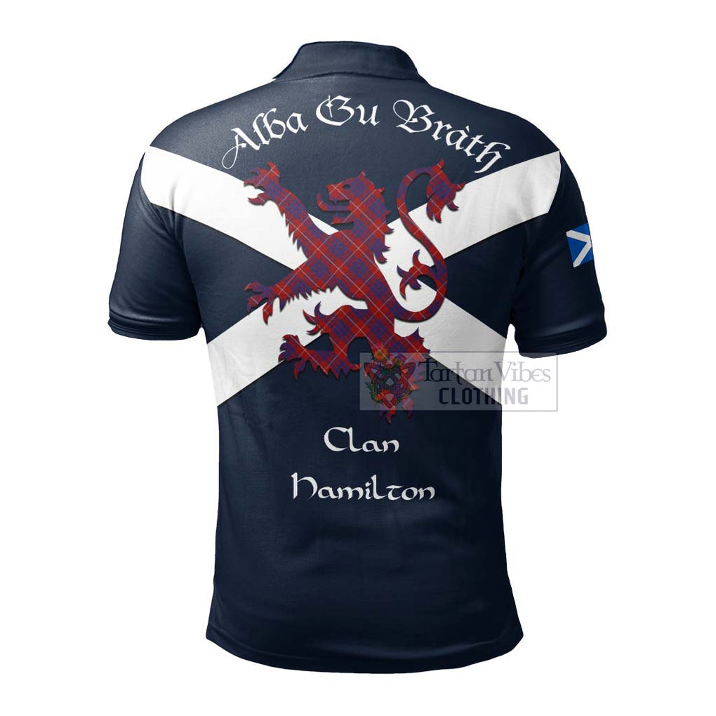 Tartan Vibes Clothing Hamilton Tartan Lion Rampant Polo Shirt – Proudly Display Your Heritage with Alba Gu Brath and Clan Name