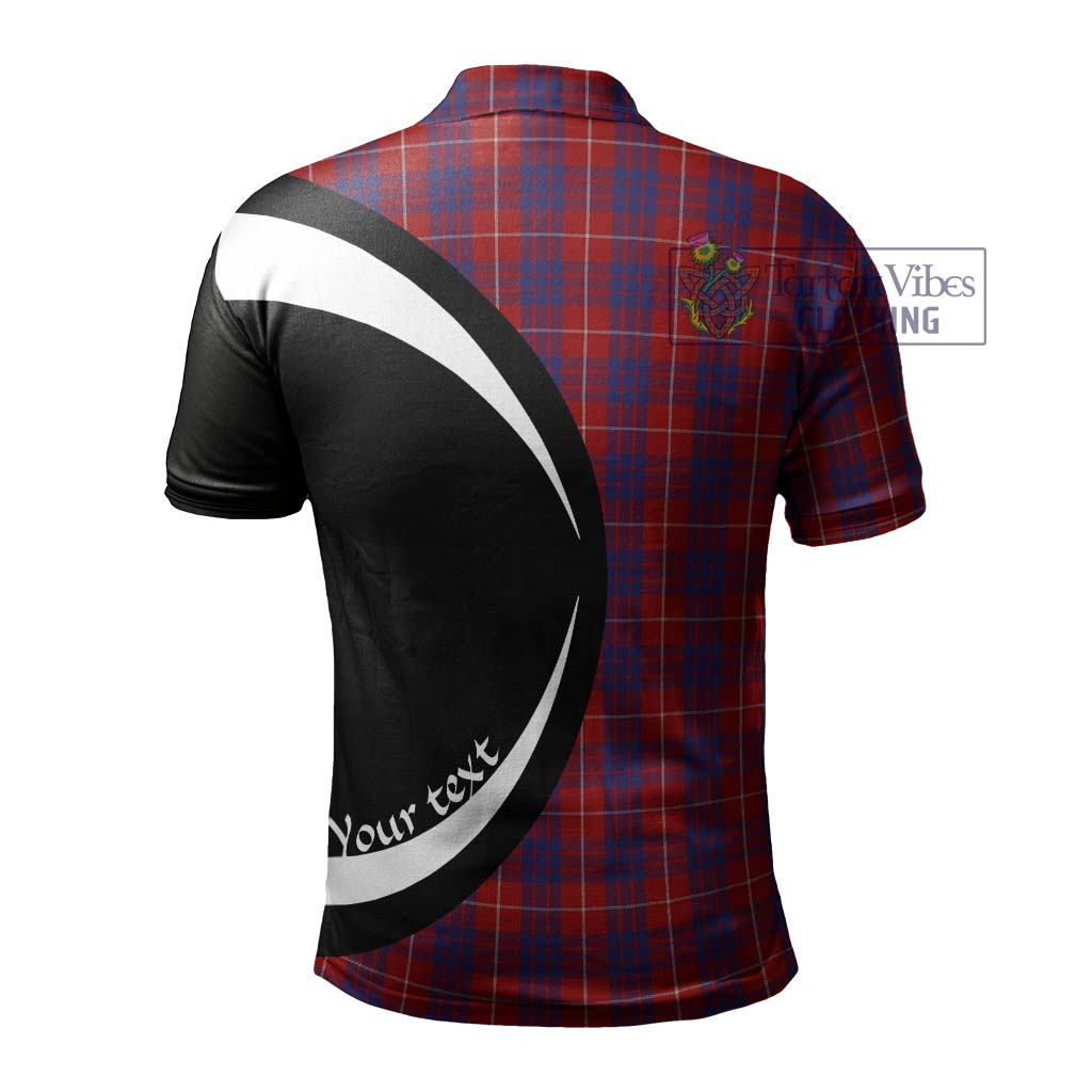 Hamilton Tartan Men's Polo Shirt with Family Crest Circle Style - Tartan Vibes Clothing