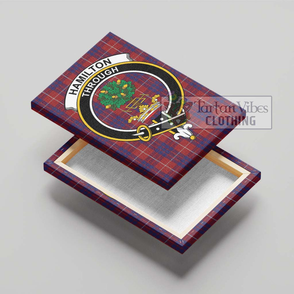 Hamilton Tartan Canvas Print Wall Art with Family Crest - Tartan Vibes Clothing