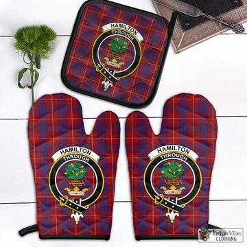 Hamilton Tartan Combo Oven Mitt & Pot-Holder with Family Crest