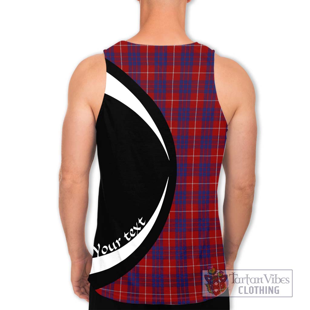 Hamilton Tartan Men's Tank Top with Family Crest Circle Style - Tartan Vibes Clothing