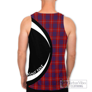 Hamilton Tartan Men's Tank Top with Family Crest Circle Style