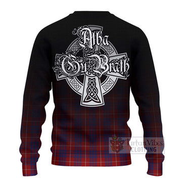 Hamilton Tartan Ugly Sweater Featuring Alba Gu Brath Family Crest Celtic Inspired