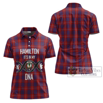 Hamilton Tartan Women's Polo Shirt with Family Crest DNA In Me Style