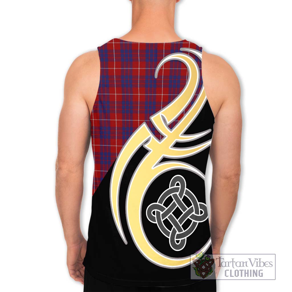 Hamilton Tartan Men's Tank Top with Family Crest and Celtic Symbol Style - Tartan Vibes Clothing