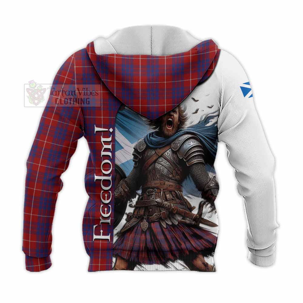 Tartan Vibes Clothing Hamilton Crest Tartan Knitted Hoodie Inspired by the Freedom of Scottish Warrior