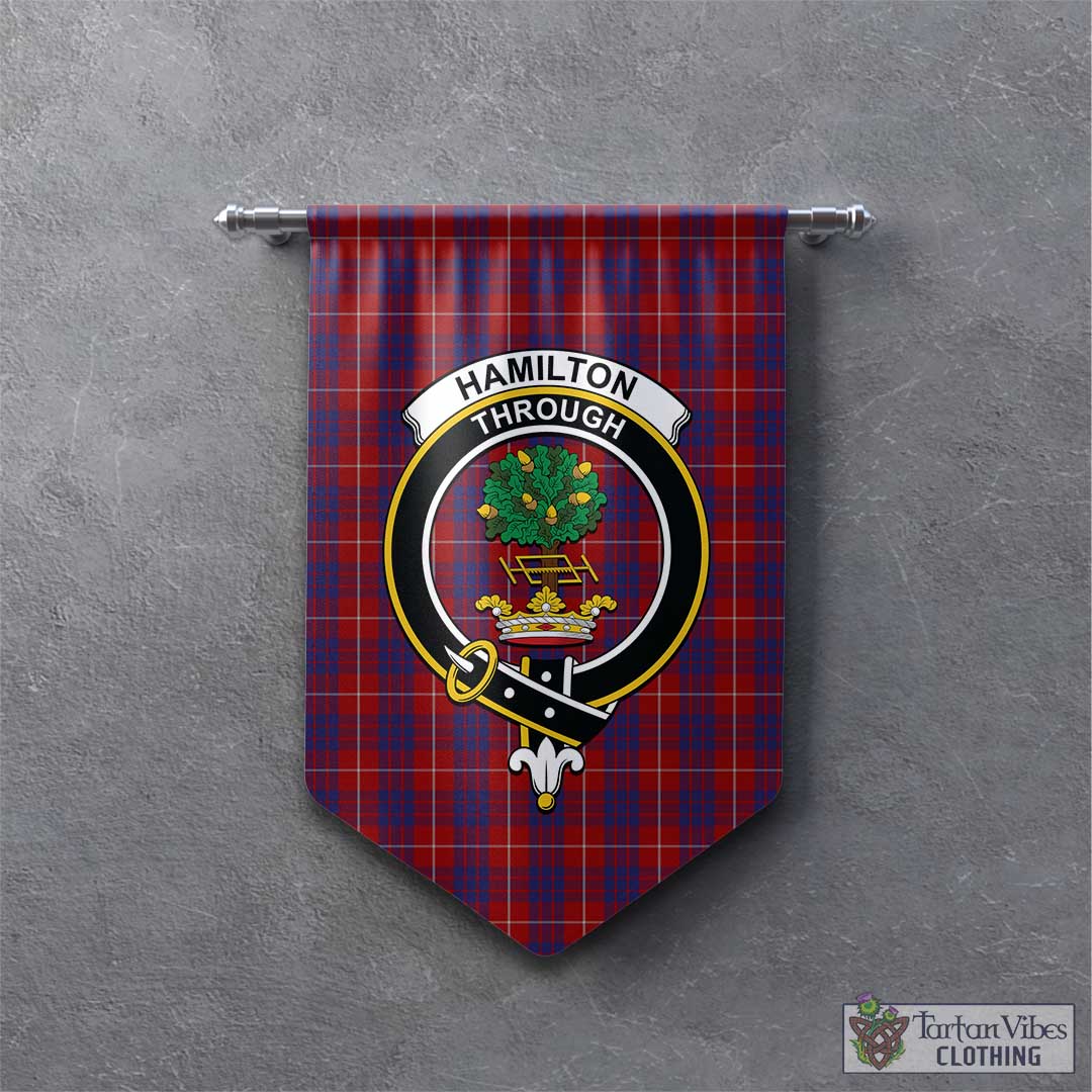 Tartan Vibes Clothing Hamilton Tartan Gonfalon, Tartan Banner with Family Crest