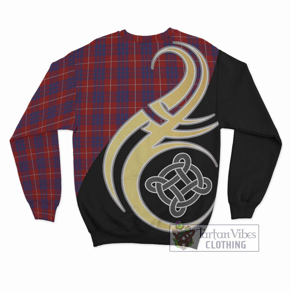 Hamilton Tartan Sweatshirt with Family Crest and Celtic Symbol Style - Tartan Vibes Clothing