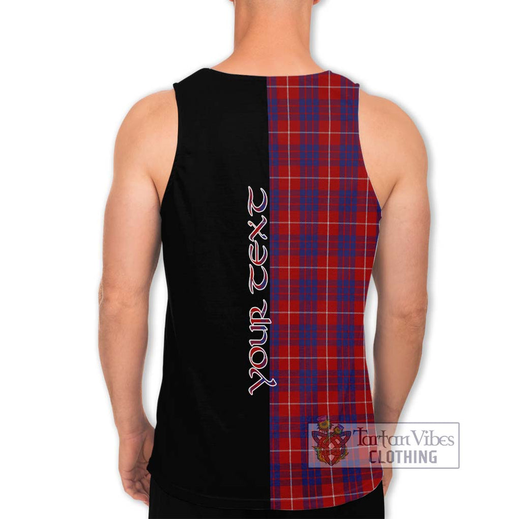 Hamilton Tartan Men's Tank Top with Family Crest and Half Of Me Style - Tartanvibesclothing Shop