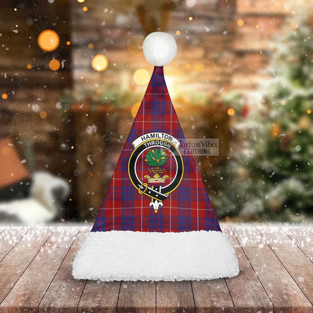 Tartan Vibes Clothing Hamilton Tartan Christmas Santa Hats with Family Crest