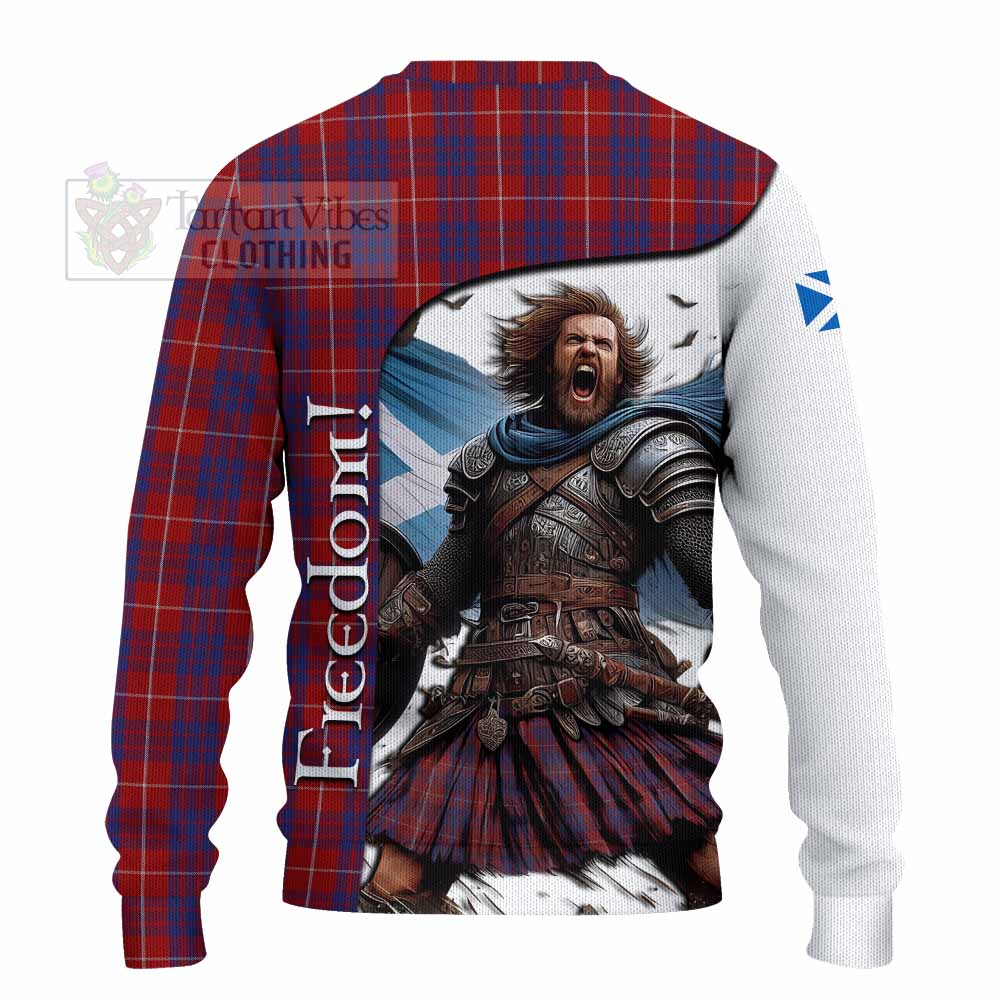 Tartan Vibes Clothing Hamilton Crest Tartan Knitted Sweater Inspired by the Freedom of Scottish Warrior