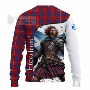 Hamilton Crest Tartan Knitted Sweater Inspired by the Freedom of Scottish Warrior