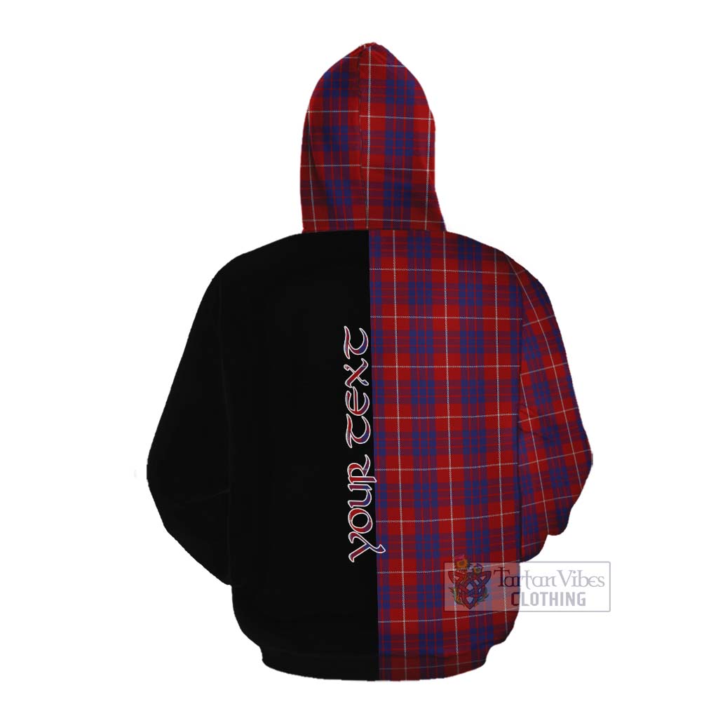 Tartan Vibes Clothing Hamilton Tartan Cotton Hoodie with Family Crest and Half Of Me Style