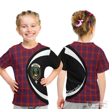 Hamilton Tartan Kid T-Shirt with Family Crest Circle Style