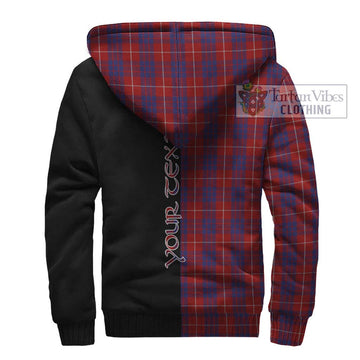 Hamilton Tartan Sherpa Hoodie with Family Crest and Half Of Me Style