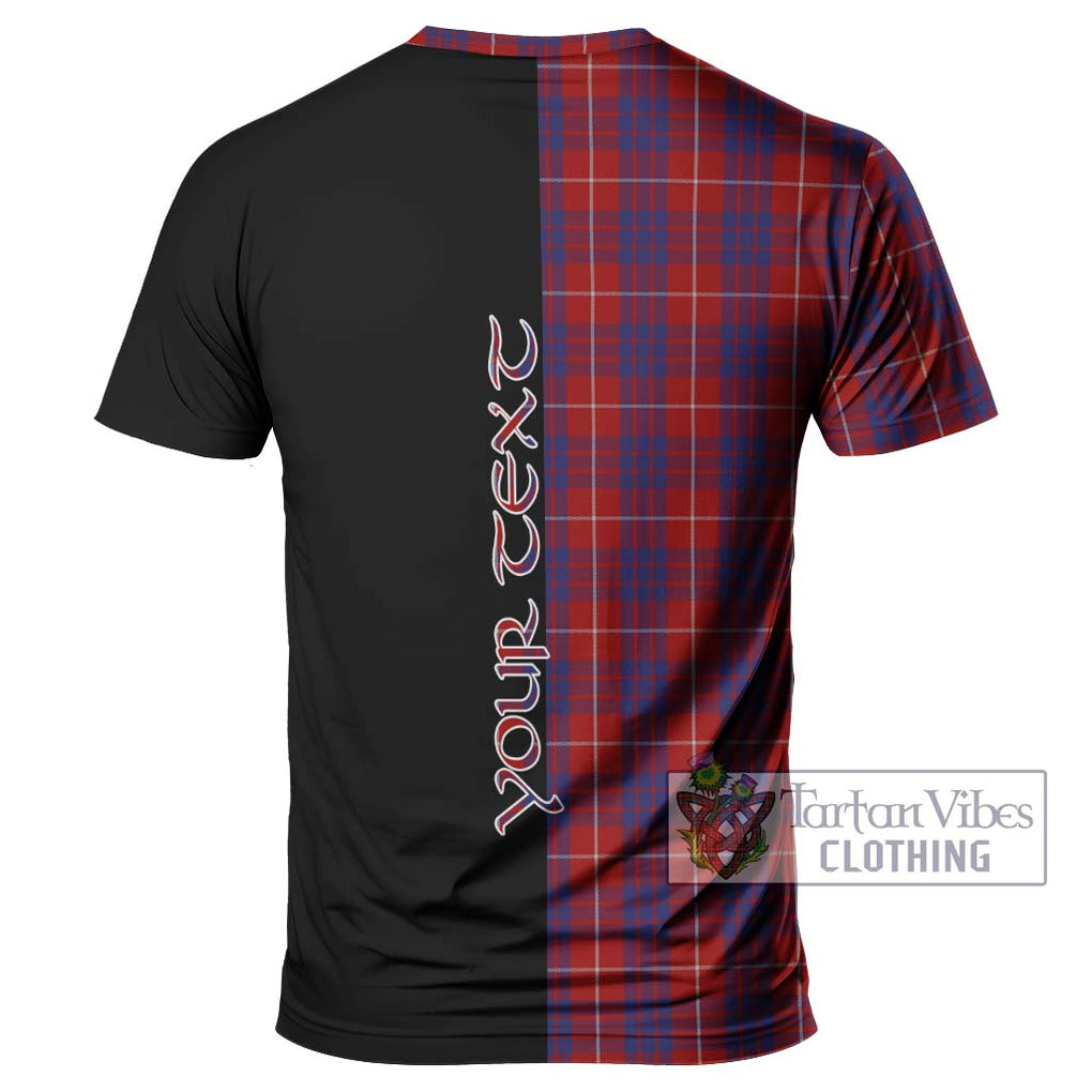 Hamilton Tartan T-Shirt with Family Crest and Half Of Me Style - Tartanvibesclothing Shop