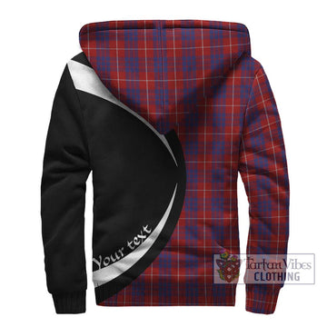 Hamilton Tartan Sherpa Hoodie with Family Crest Circle Style