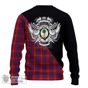 Hamilton Tartan Ugly Sweater with Family Crest and Military Logo Style