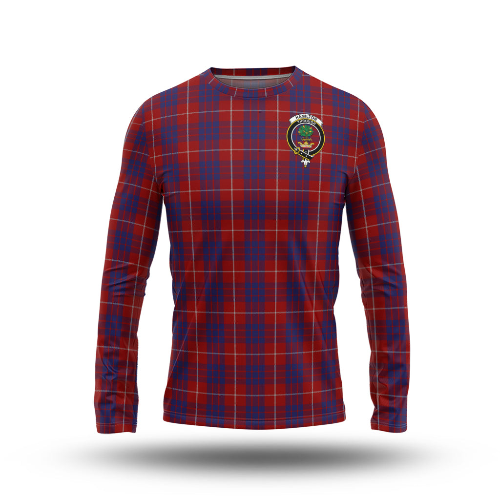 hamilton-tartan-long-sleeve-t-shirt-with-family-crest