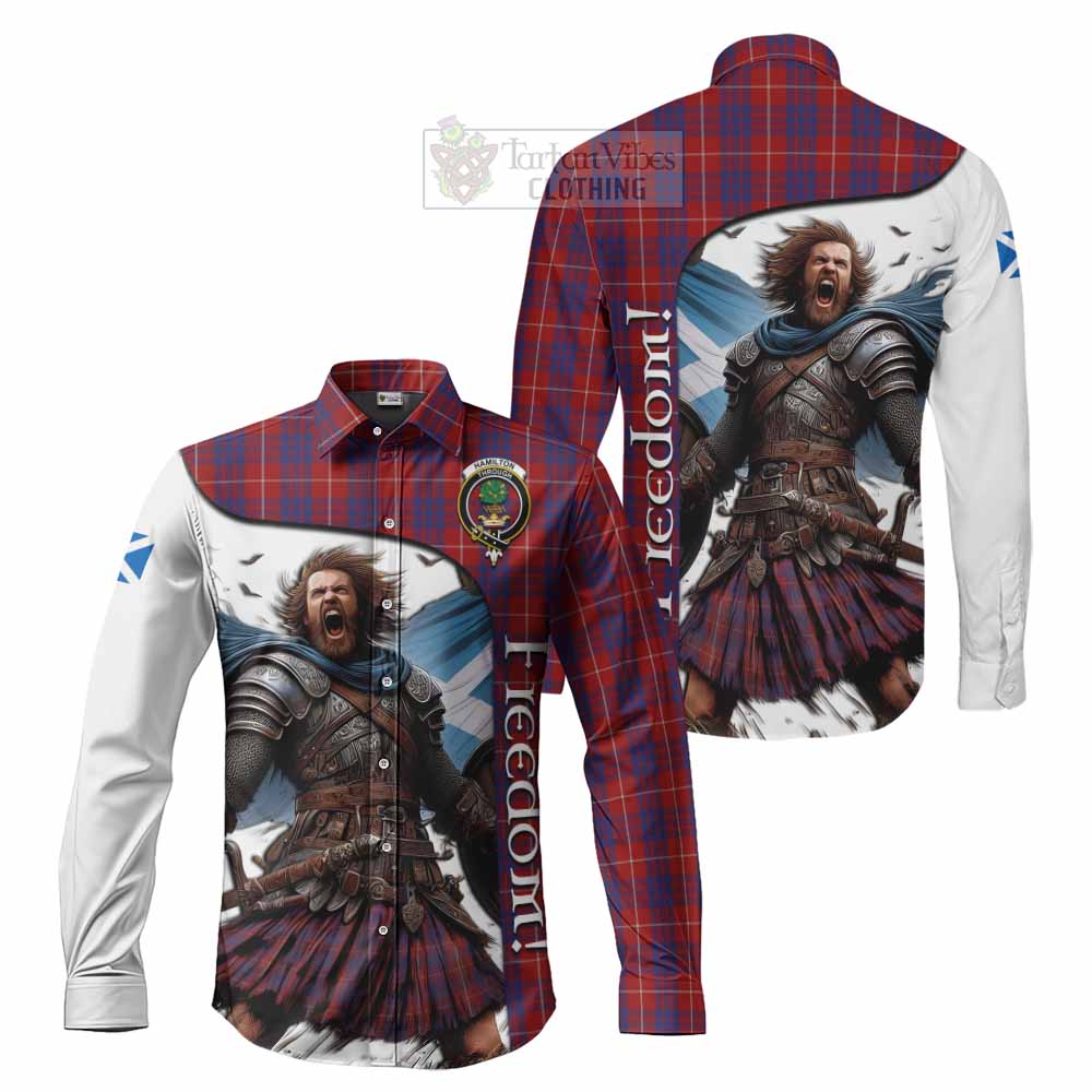 Tartan Vibes Clothing Hamilton Crest Tartan Long Sleeve Button Shirt Inspired by the Freedom of Scottish Warrior